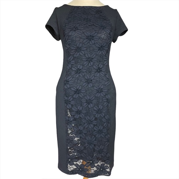Moulinette Soeurs Anthropologie Short Sleeve Elements Dress in Navy Blue Size S - Picture 2 of 8